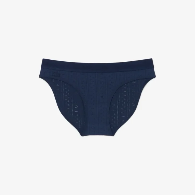 Cueca de malha elástica com ponto de renda