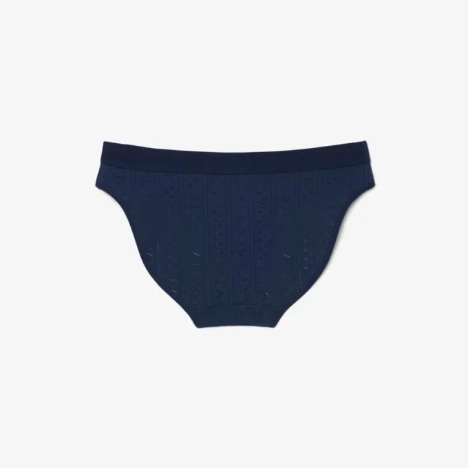 Cueca de malha elástica com ponto de renda