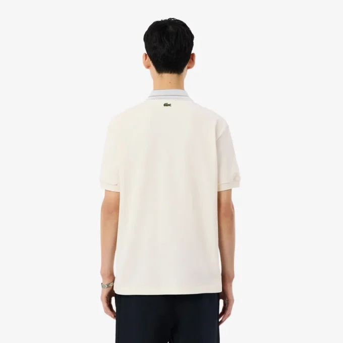 Fabricado em França Polo com emblema de corte clássico