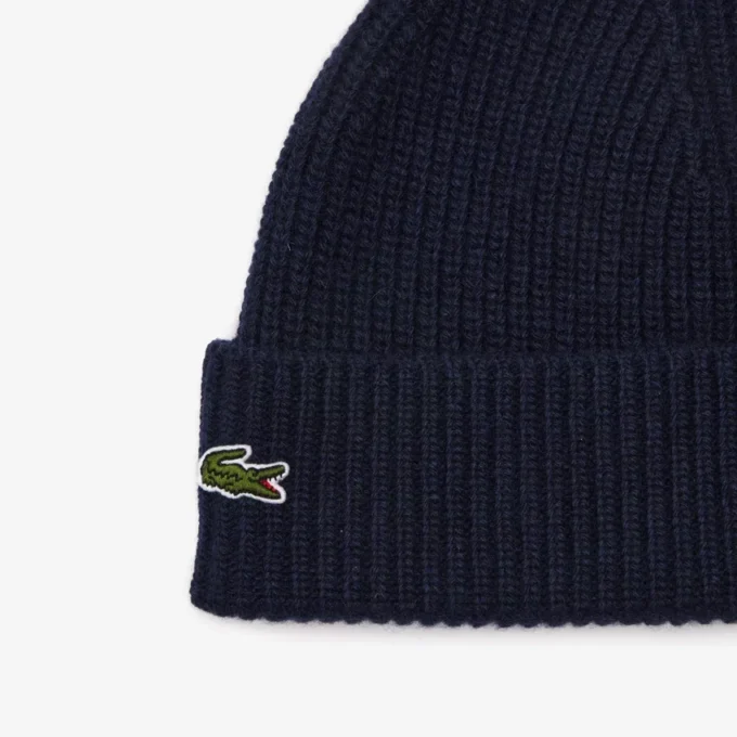 Gorro de caxemira com canelado para mulher