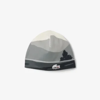 Gorro de malha polar de desporto com estampado paisagístico para homem