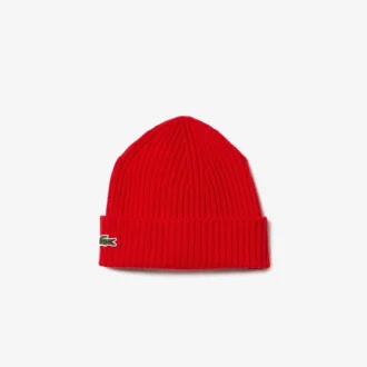 Gorro unissexo em malha canelada de lã escovada