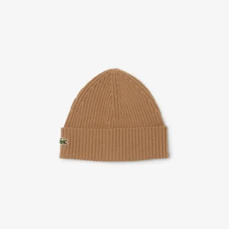 Gorro unissexo em malha canelada de lã escovada