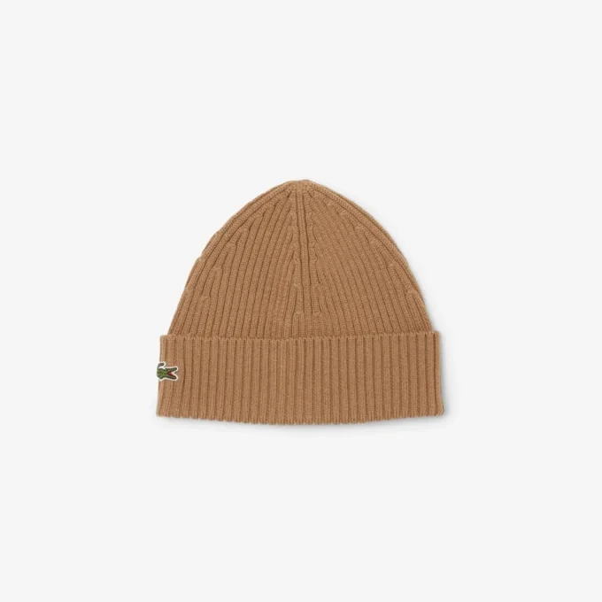 Gorro unissexo em malha canelada de lã escovada