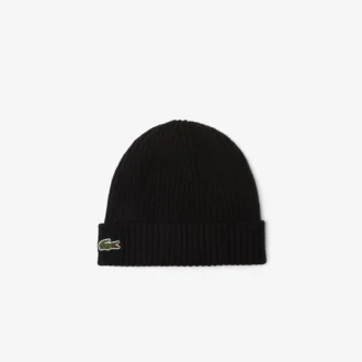 Gorro unissexo em malha canelada de lã escovada