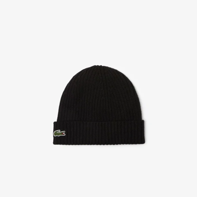 Gorro unissexo em malha canelada de lã escovada