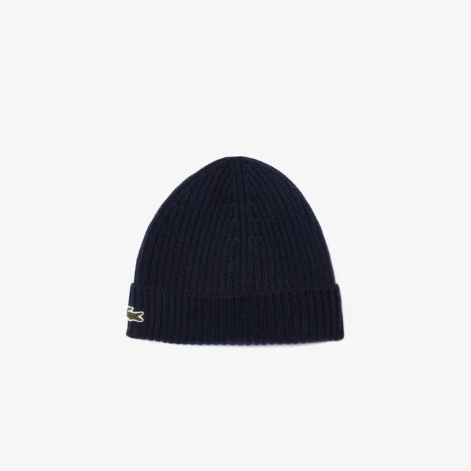 Gorro unissexo em malha canelada de lã escovada