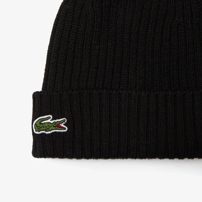 Gorro unissexo em malha canelada de lã escovada