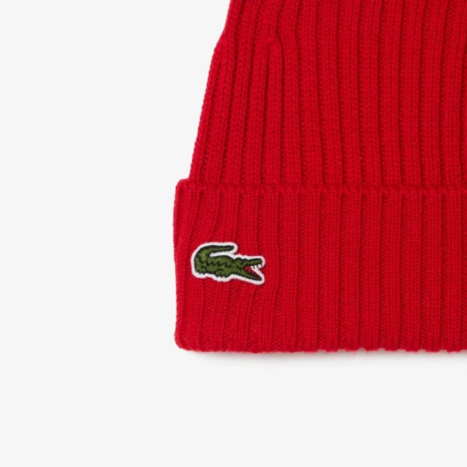 Gorro unissexo em malha canelada de lã escovada
