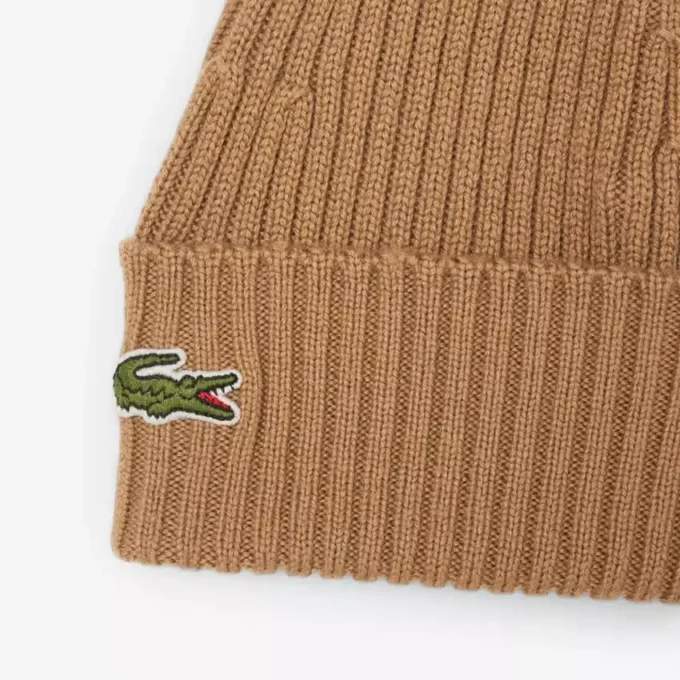 Gorro unissexo em malha canelada de lã escovada
