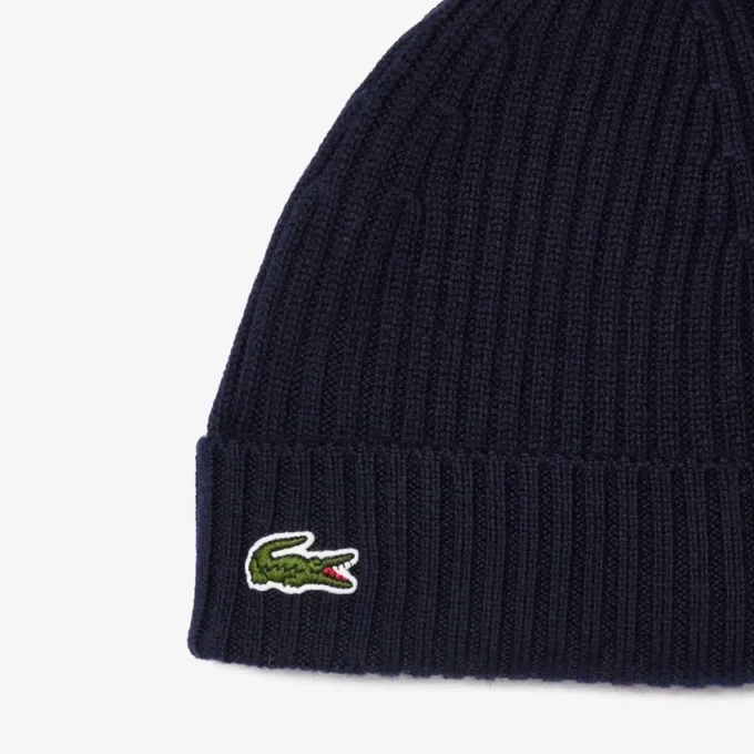 Gorro unissexo em malha canelada de lã escovada