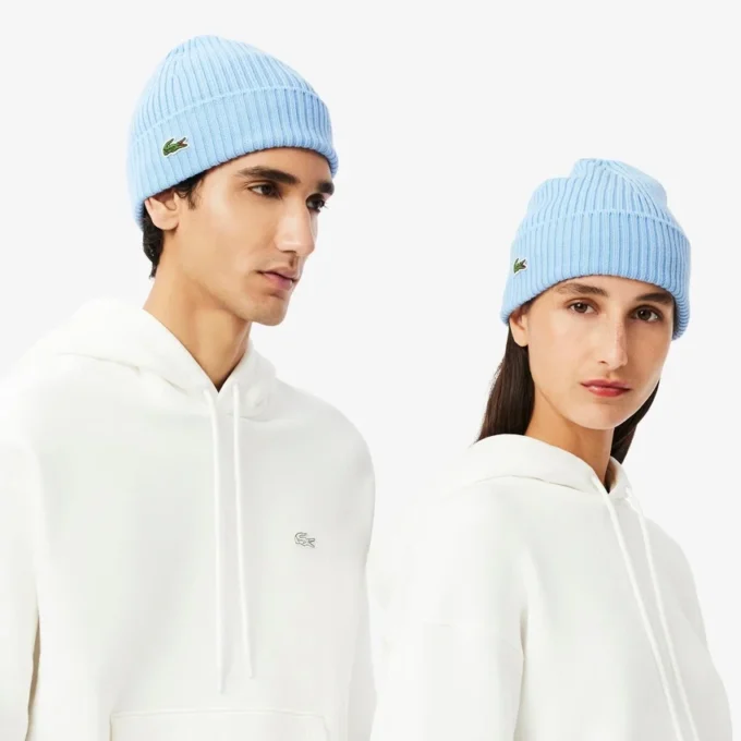 Gorro unissexo em malha canelada de lã escovada