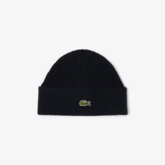 Gorro unissexo em malha de lã com canelado