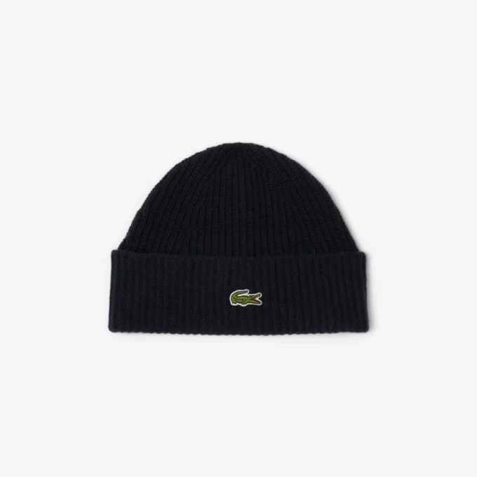Gorro unissexo em malha de lã com canelado