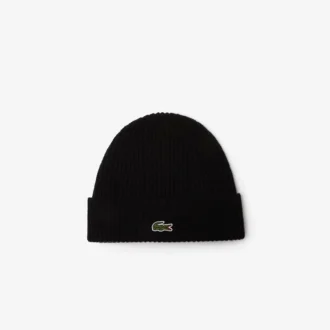 Gorro unissexo em malha de lã com canelado