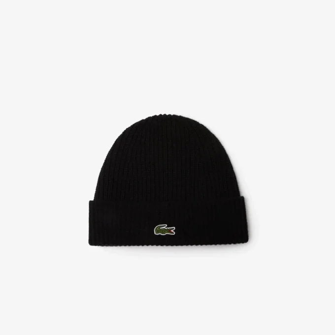 Gorro unissexo em malha de lã com canelado