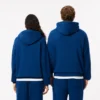 Hoodie unissexo de corte largo com detalhe de emblema