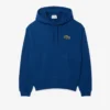 Hoodie unissexo de corte largo com detalhe de emblema