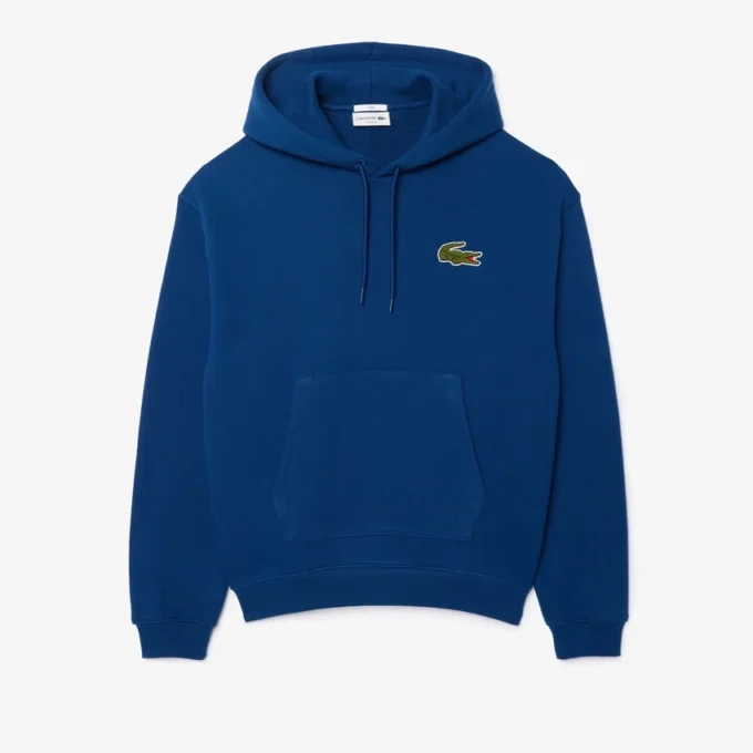 Hoodie unissexo de corte largo com detalhe de emblema