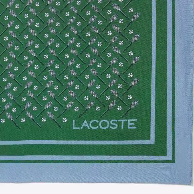 Lenço quadrado de seda com estampado de passerelle