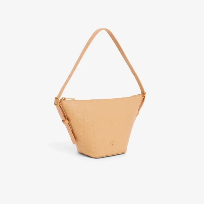 Mala Hobo Pequena em Couro com Gravação Maheki