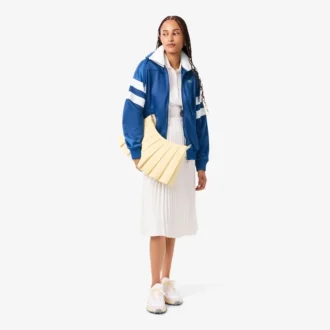 Oversized Pointelle Stripe Satin Sweatshirt for Women