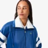 Oversized Pointelle Stripe Satin Sweatshirt for Women