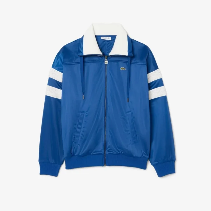 Oversized Pointelle Stripe Satin Sweatshirt for Women