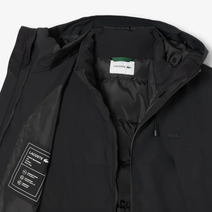 Parka acolchoada repelente à água 3 em 1 para homem