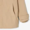 Parka com capuz repelente de água de comprimento médio para homem