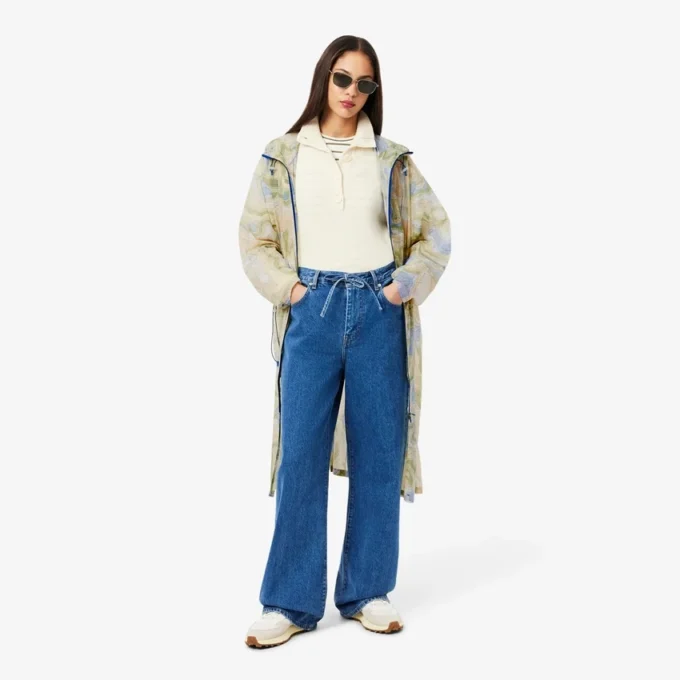 Parka longa oversized repelente de água para mulher