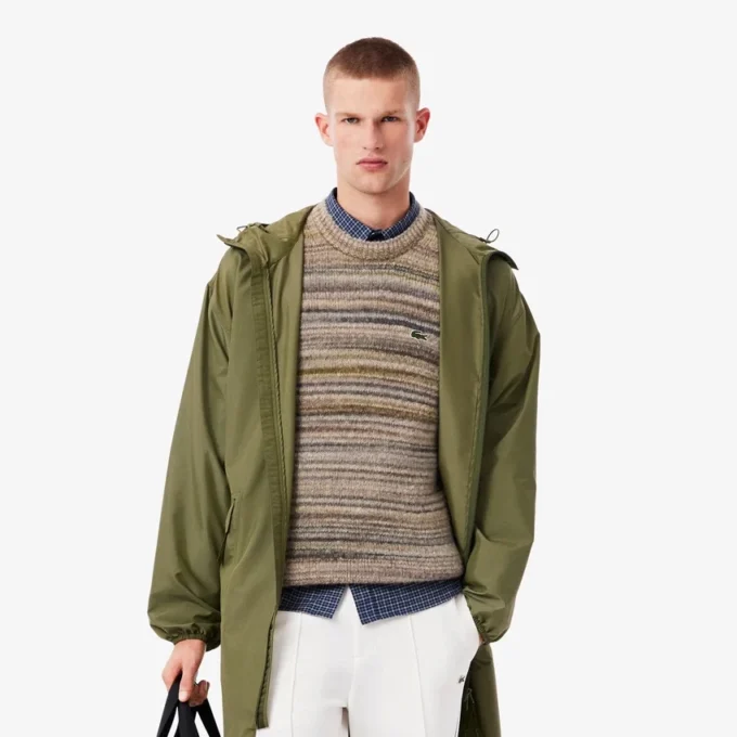 Parka longa repelente de água para homem