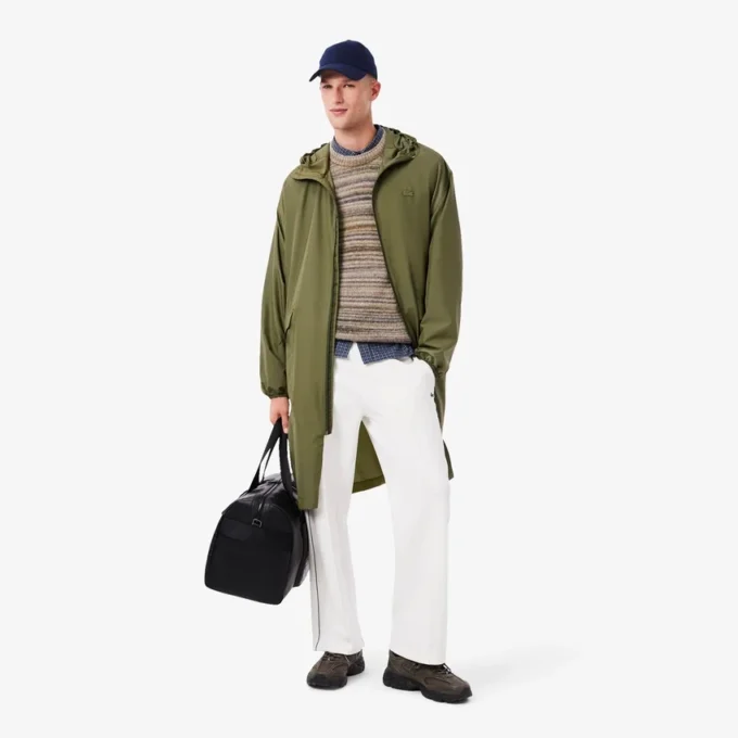 Parka longa repelente de água para homem