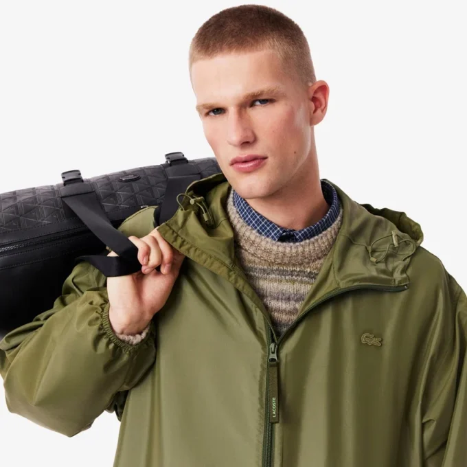 Parka longa repelente de água para homem
