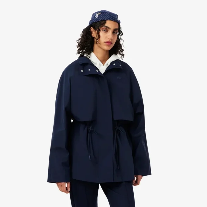 Parka oversized de comprimento médio e repelente à água