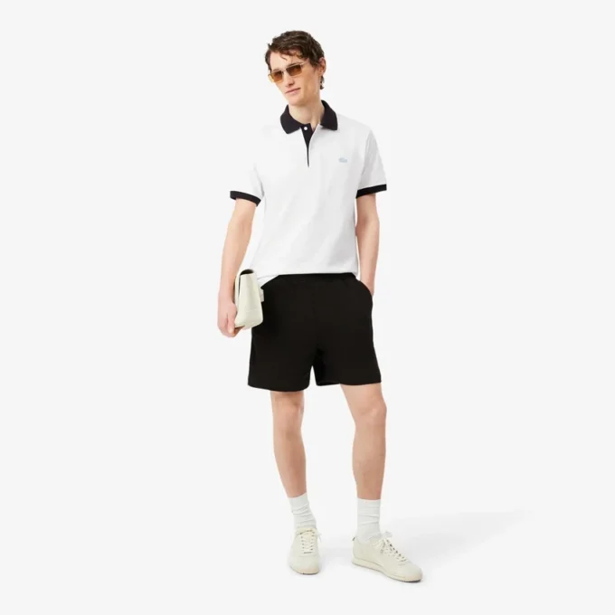 Polo Classic Fit com Canelado Contrastante