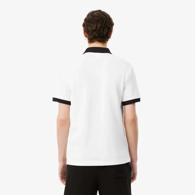 Polo Classic Fit com Canelado Contrastante