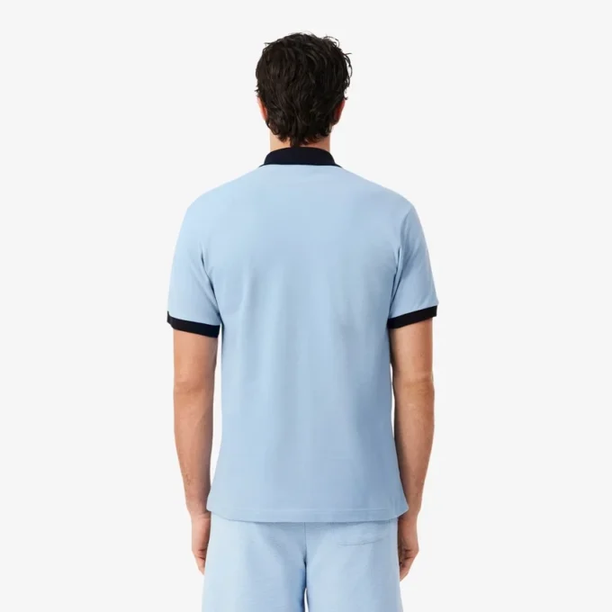 Polo Classic Fit com Canelado Contrastante