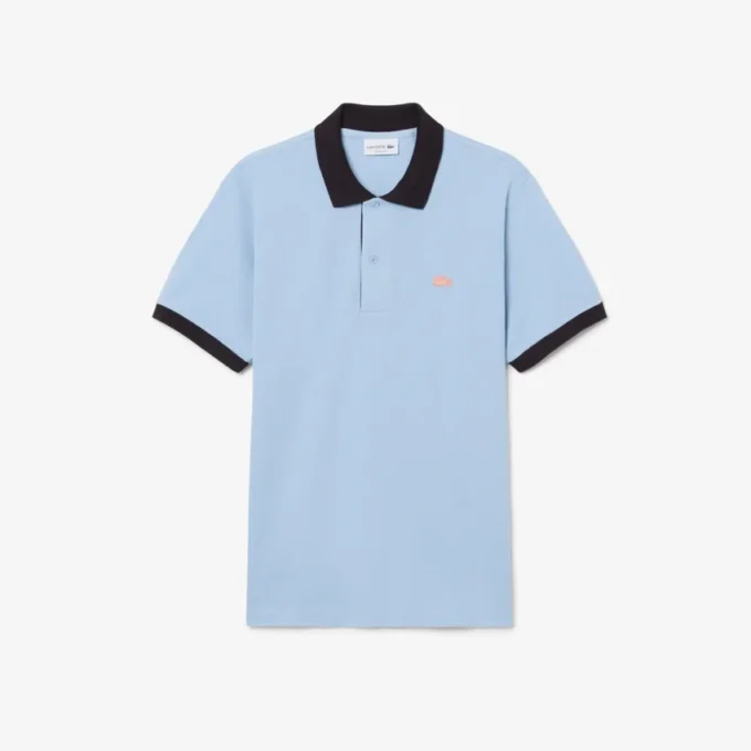 Polo Classic Fit com Canelado Contrastante