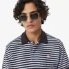 Polo clássico com riscas texturizadas