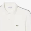Polo com riscas e logótipo, corte regular