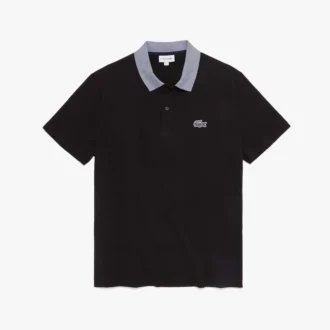 Polo de algodão com gola contrastante para homem