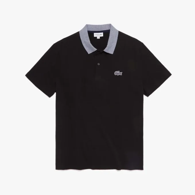 Polo de algodão com gola contrastante para homem
