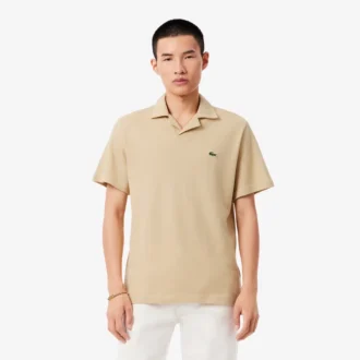 Polo de algodão e linho com corte clássico