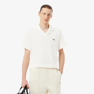 Polo de algodão e linho com corte clássico