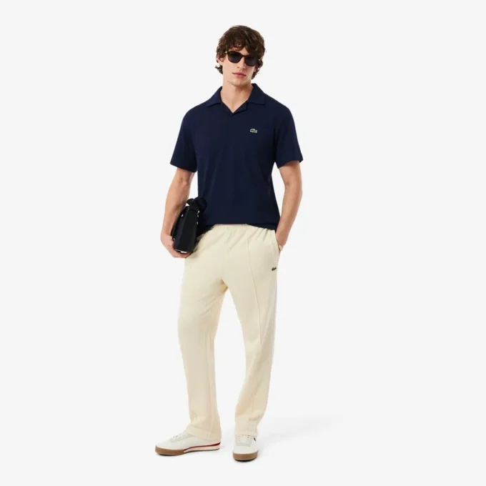 Polo de algodão e linho com corte clássico