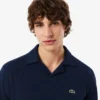 Polo de algodão e linho com corte clássico