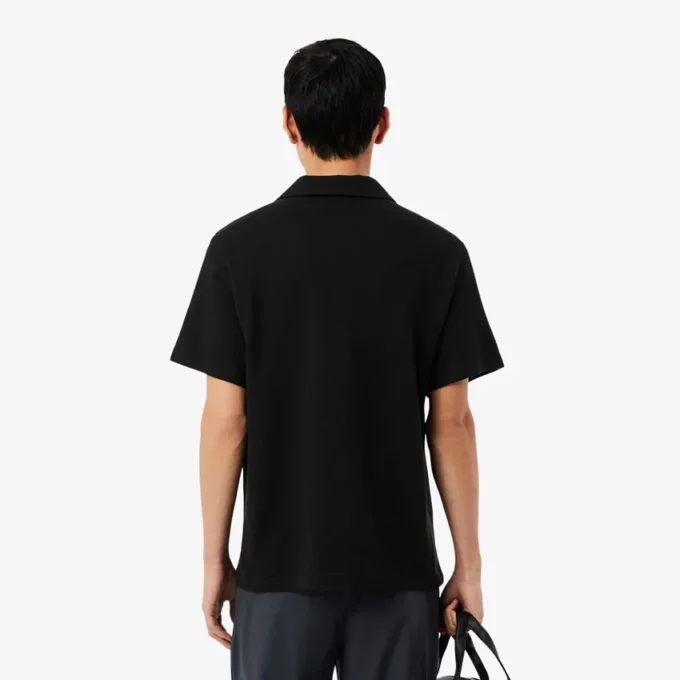 Polo de algodão e linho com corte clássico