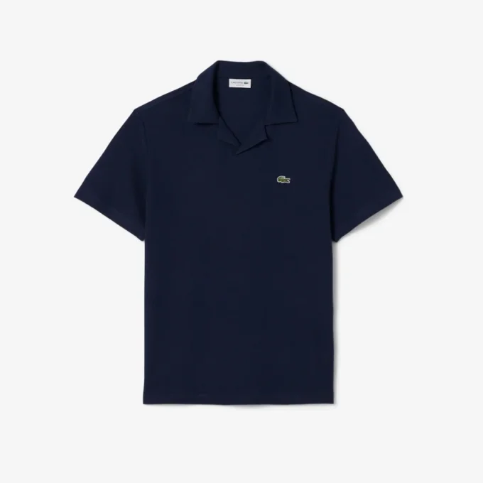 Polo de algodão e linho com corte clássico