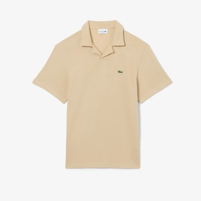 Polo de algodão e linho com corte clássico